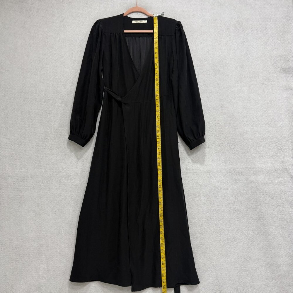 Christy Dawn Elsa Dress Womens Medium Black Wrap Maxi Long Sleeve Puff Boho USA - Picture 4 of 9